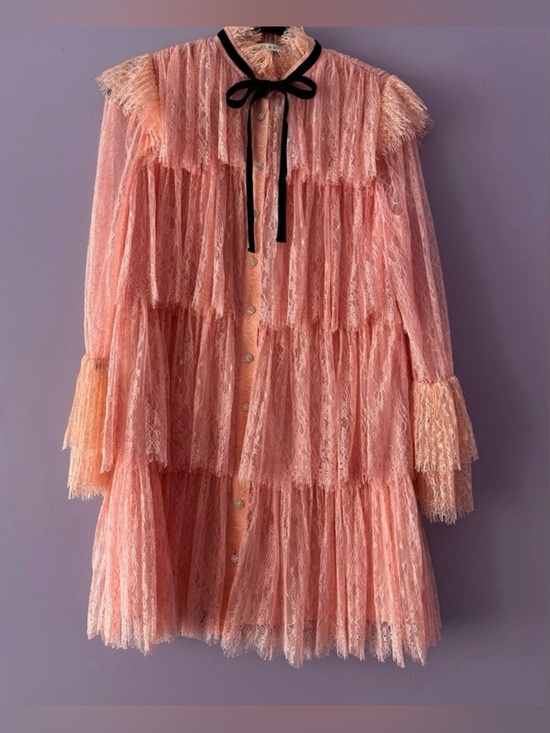 Alice + Olivia Dresses & Skirts - Alice + Olivia Joanie Tiered Ruffle Button-Down Dress